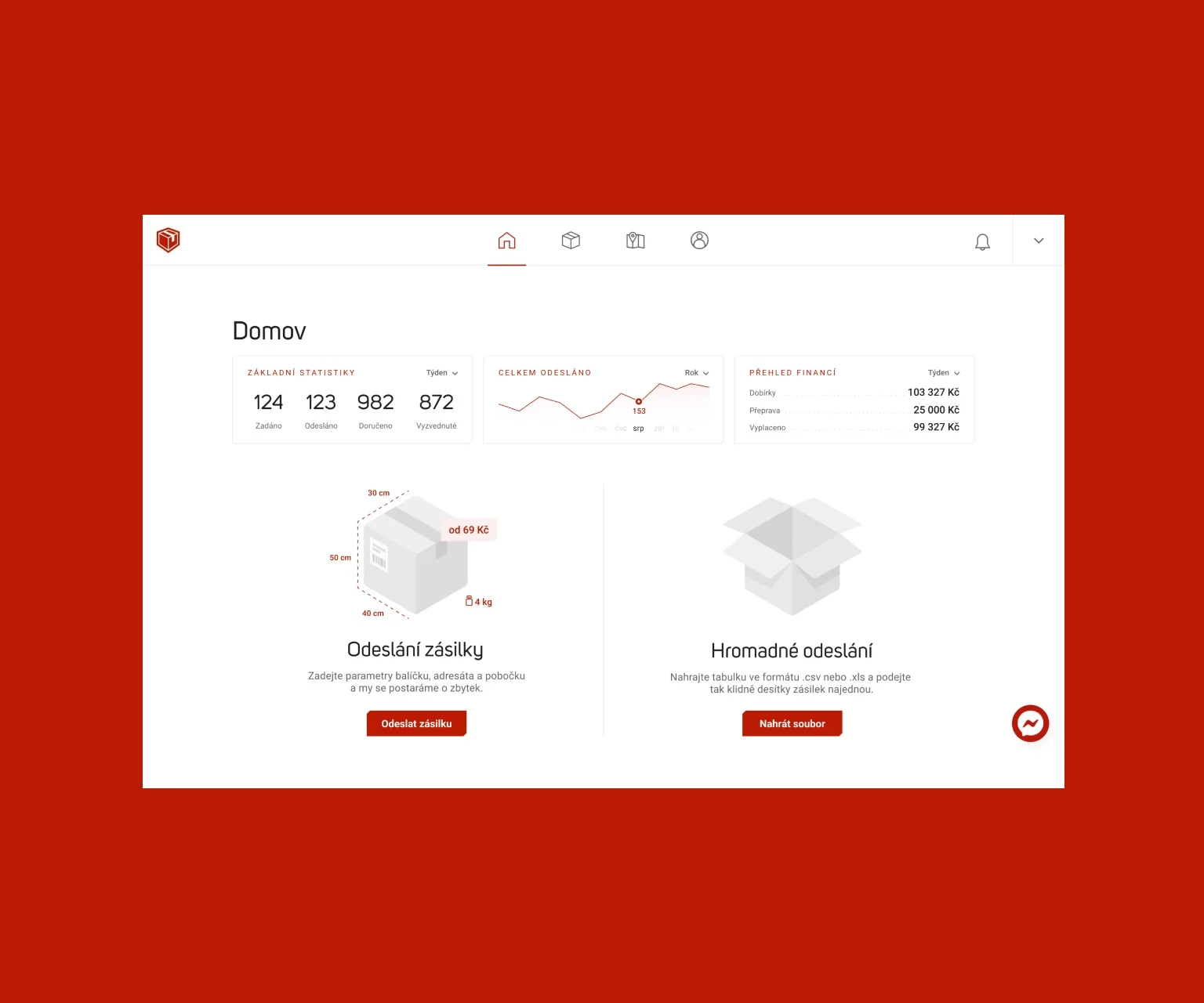 Packeta (Zásilkovna) — Web app for B2B segment